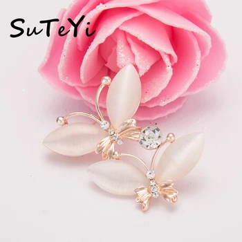 SUTEYI Vintage opal stone brooch Cute butterfly silver Plated Pin Up Designer Wedded Broach Scarf Clips Jewellerys Fleur de Lis
SUTEYI Vintage opal stone brooch Cute butterfly silver Plated Pin Up Designer Wedded Broach Scarf Clips Jewellerys Fleur de Lis
