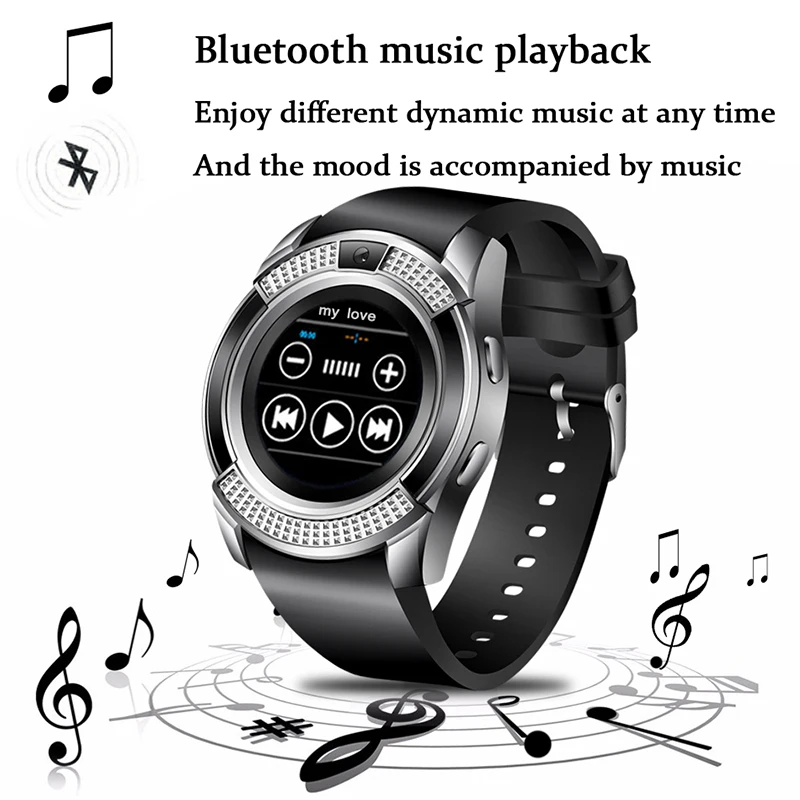 

LIGE Bluetooth Smart Watch 1.22'' Round Screen Support SIM / TF Card Camera SmartWatch for Samsung Xiaomi Android Smartphone