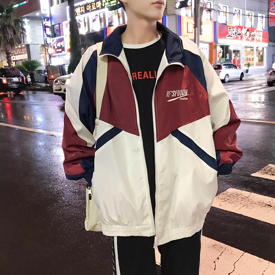 

Men Color Block Bomber Jacket 2018 Man Harajuku Streetwear Windbreaker Jackets Coats Male Hip Hop Patchwork Clothes