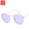 LeonLion-gafas De Sol redondas para hombre y mujer, lentes De Sol Retro con espejo, Vintage, De lujo, De Metal, 2022 ► Foto 3/6