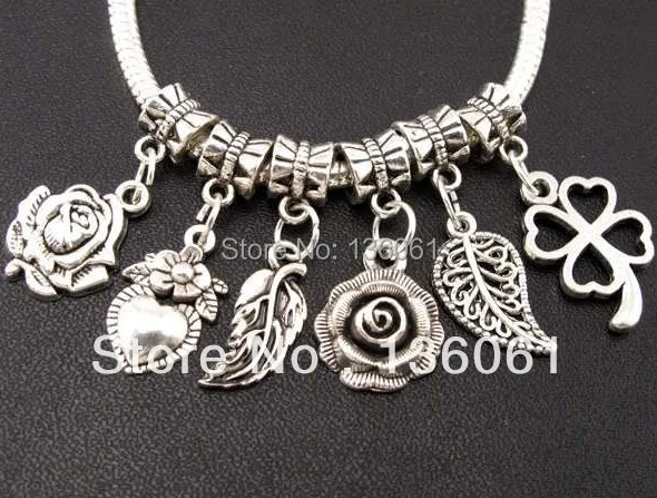 

Fashion Silver Vintage Mixed Tree leaf Charms Pendants For Jewelry Making Findings Bracelets Handmade Accessories 10pcs Z436