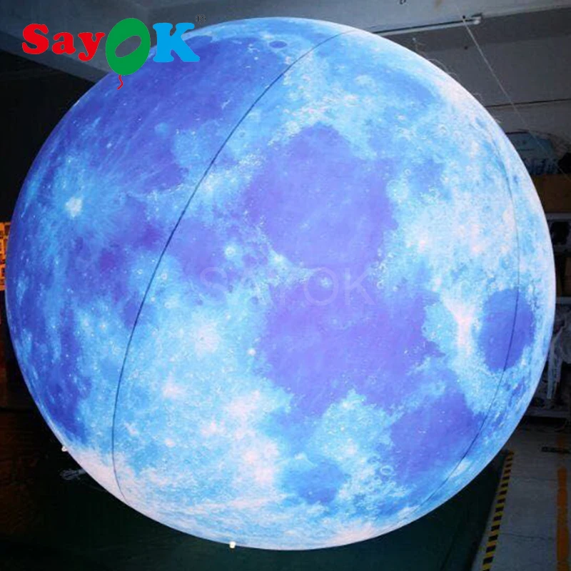 

3m(10ft) Giant advertising PVC inflatable light helium balloon inflatable moon globe ball for sale