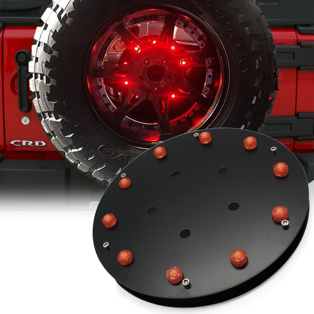 Spare Tire LED 3rd Brake Lights Rear Wheel Backup For 07-17 Jeep Wrangler JK