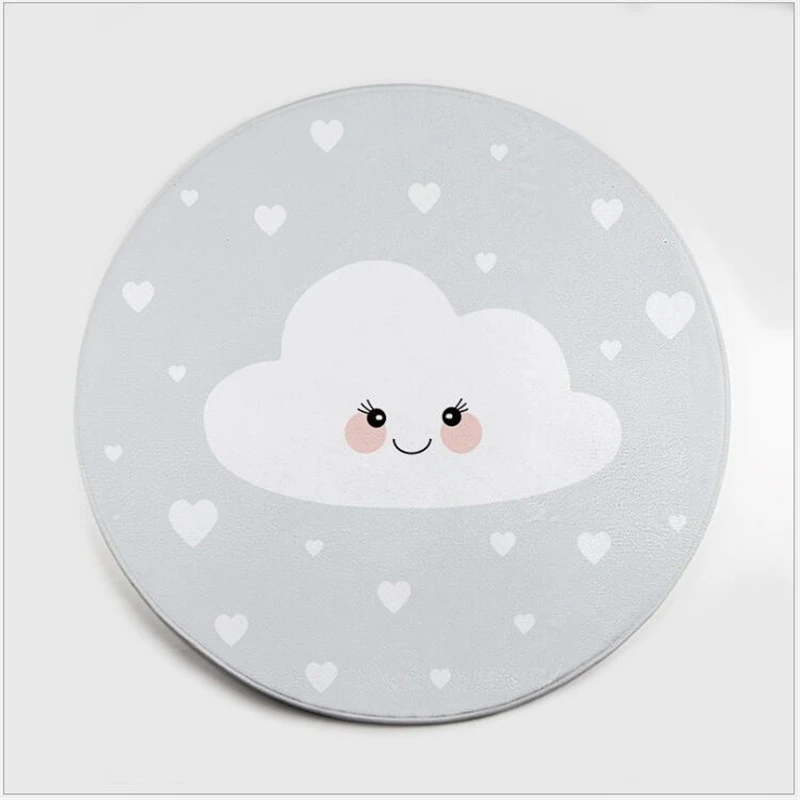 

AOVOLL Cartoon Polar Bear Gray Cloud Cat Flamingo Carpet Bedroom Rugs Living Room Round Hanging Basket Floor Mat For Kids Room