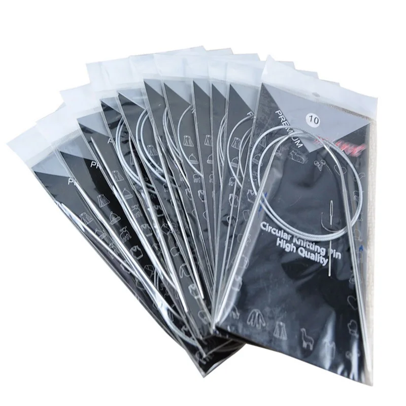 

Sewing Tools Accessory 1 Set Crochet Weaving Pin 80cm Length Home Knitting Pins Circular Knitting Needles 11 Pcs Stainless Steel