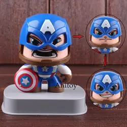Marvel супергерой Халк Человек-паук Капитан Америка фигурку ПВХ милые изменение лица украшение автомобиля Коллекционная модель игрушки
