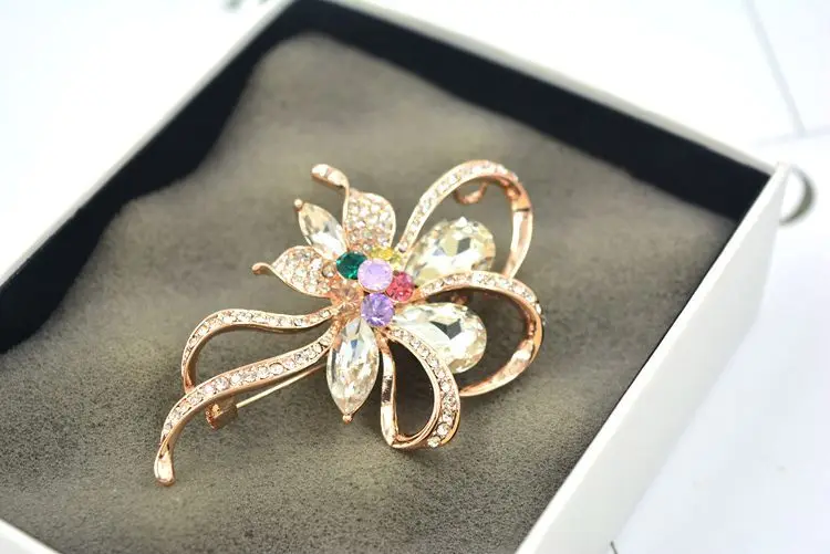 Популярная европейская Цветочная Пряжка для шарфа от Swarovski Высококачественная