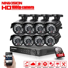1080P 8CH CCTV Security System 8 channel HDMI AHD NVR DVR HD 2.0MP outdoor indoor Camera kit Video Surveillance System 2TB HDD