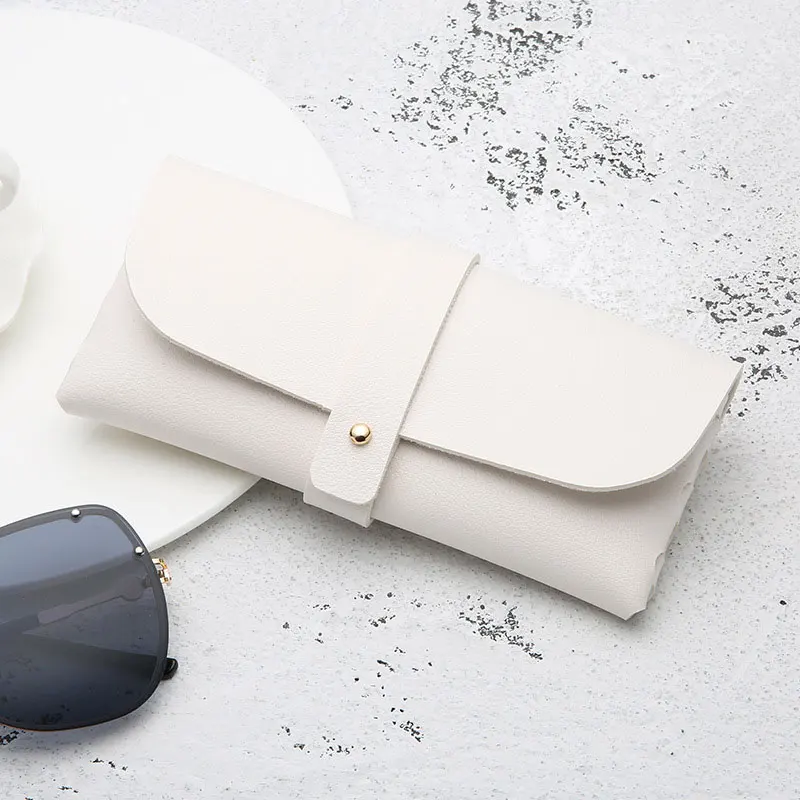 HUHAITANG PU Leather Sunglasses Case Women Portable Glasses Box Travel Spectacle Cases Luxury Brand High Quality Sunglass Pack - Цвет: White