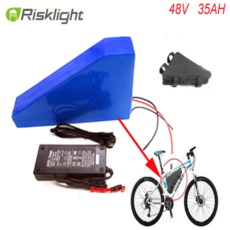 Perfect triangle ebike battery 48V 2000w lithium battery pack 48v 35ah electric bike battery +bag+charger 0