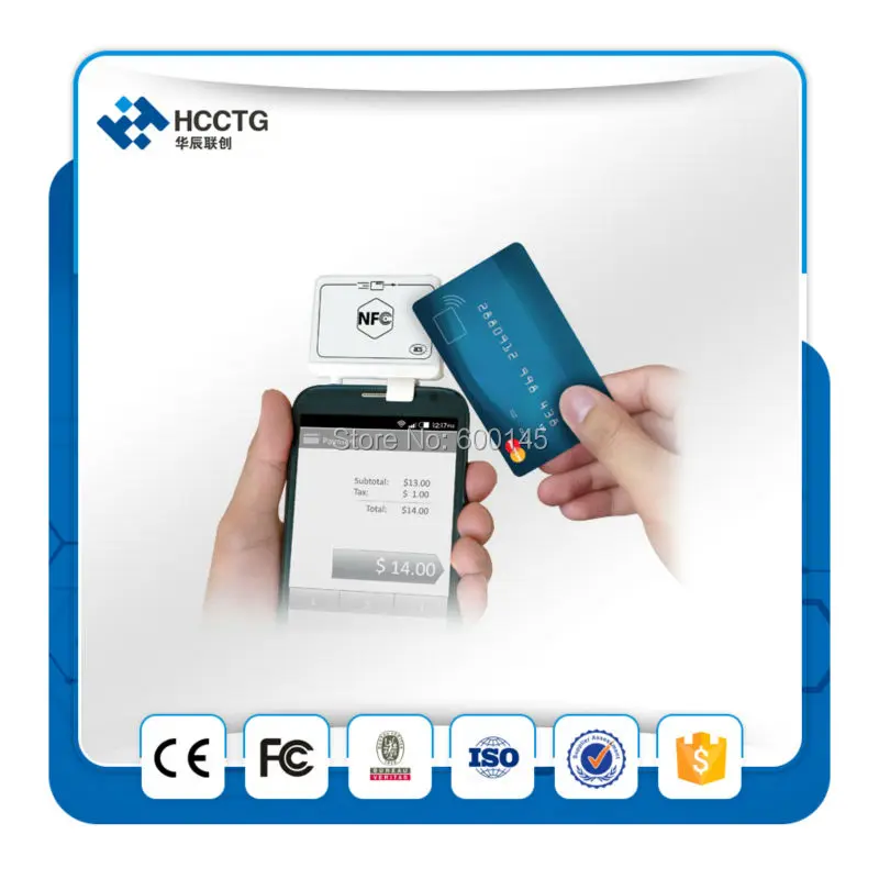2 en 1 RFID NFC MPOs lector de tarjetas magnético móvil + NFC lector y escritor para ios android banco móvil y condiciones-ACR35 - 1