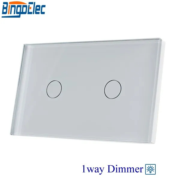 BingoelecAU/US Standard Bingoelec 2gang 1way dimmer light switch,white glass panel touch dimmer switch ,fan controller switch BingoelecAU/US Standard Bingoelec 2gang 1way dimmer light switch,white glass panel touch dimmer switch ,fan controller switch