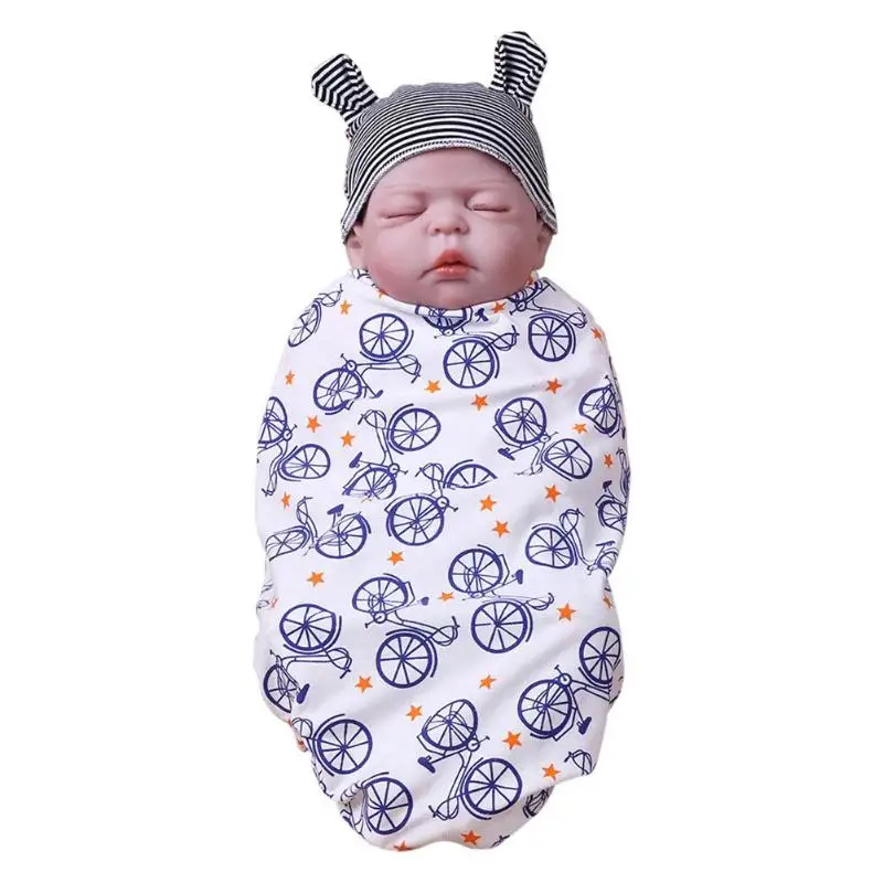 2 шт./компл. новорожденных Модная одежда для детей, Детская мода 2018 пеленание Одеяло пеленать ребенка спать муслин Обёрточная бумага модная
