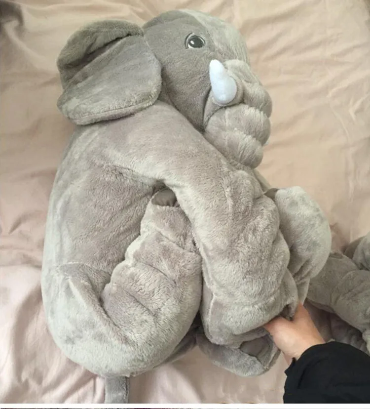 Creative Cute children bed Cushion gray Elephant Plush Toys Cute Dolls Soft Pillows Baby Sleeping Pillow doll baby birthday gift