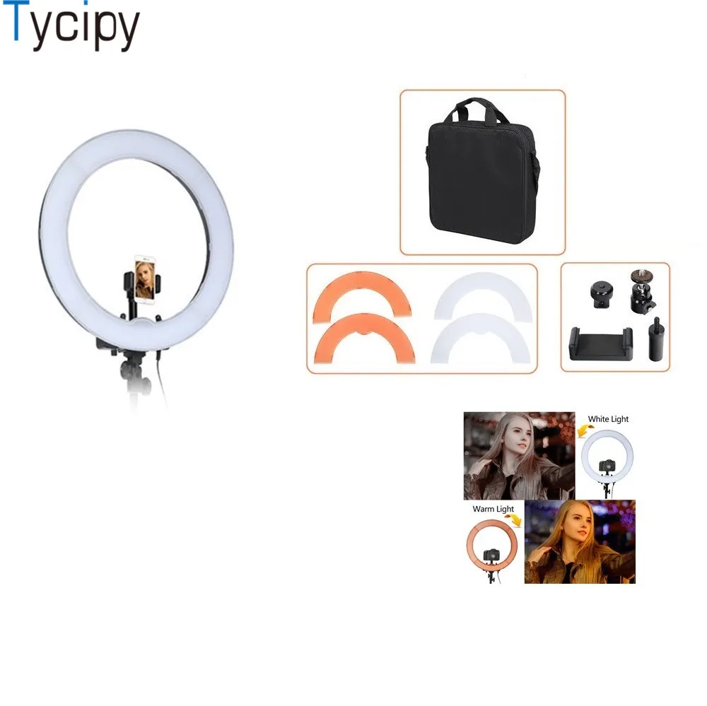 Tycipy 18 &quotкольцо света с регулируемой яркостью фотографии Камера фото/Studio/видео