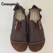 Careaymade-Новые сделанные полностью вручную туфли из воловьей кожи с накладкой спереди, художественная обувь в стиле ретро «MORI GIRL», женские туфли на плоской подошве, size4.5-10