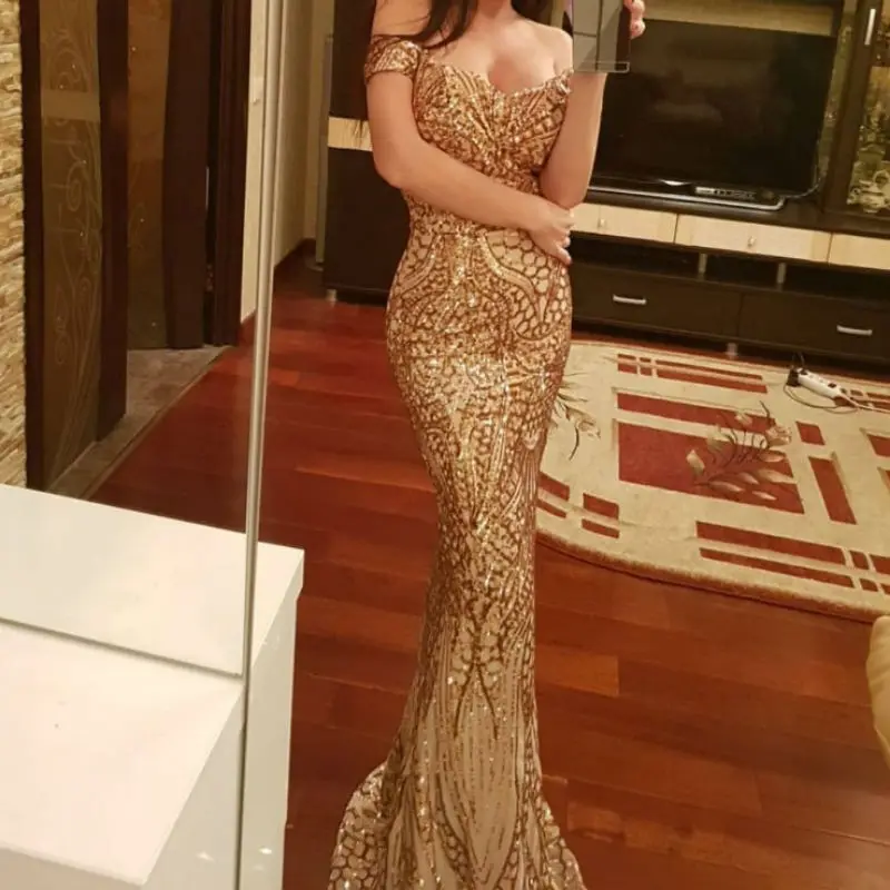 

New Elegant Women Wedding Evening Club Dresses White Green Gold Navy Blue Sequins Floor Length Sexy Autumn Women Maxi Dresses