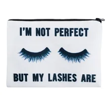 Lashes White 3D Printing square cosmetic bag 2016 Fashion New pouch necessaire toiletry bag organizer maleta de maquiagem bags