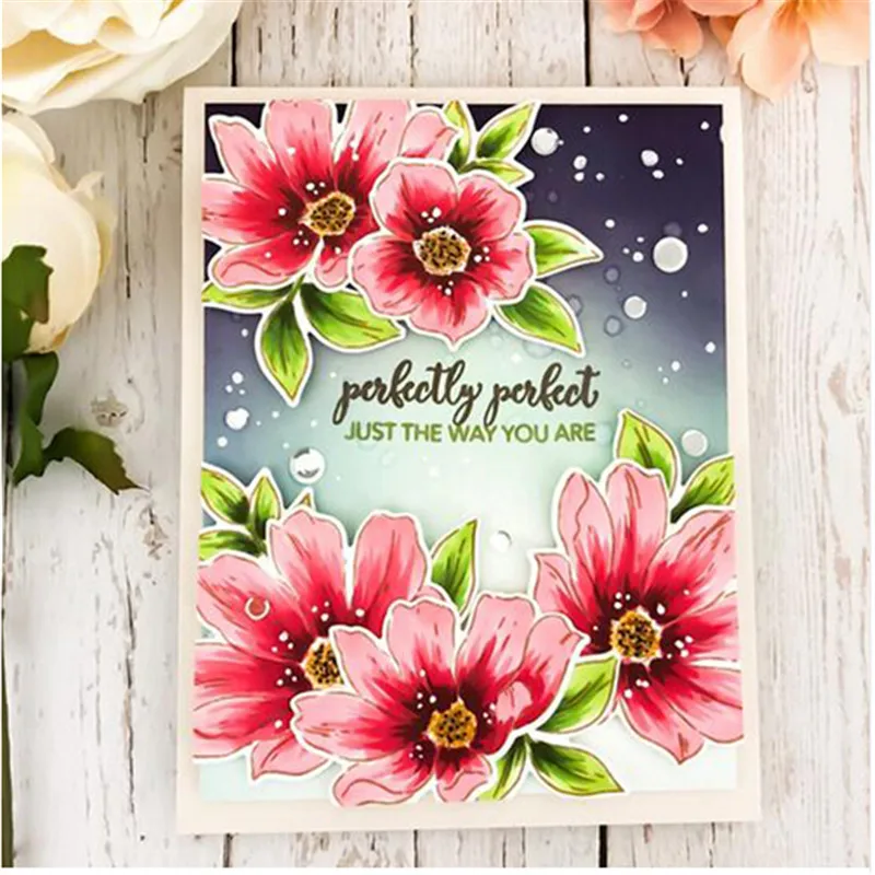 

Perfectly Perfect Flower Transparent Clear Silicone Stamp/Seal for DIY Scrapbooking/Photo Album Decorative Card box Clear Stamps