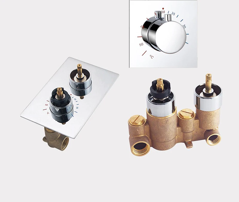 Concealed Thermostatic Shower Faucet Mixing Valve Wall Mount Valve