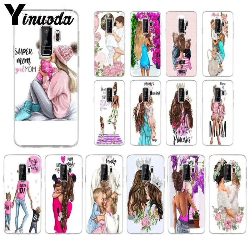 

Yinuoda Super mom girl DIY Luxury High-end Protector Case for samsung galaxy S9 plus S7 edge S6 edge plus