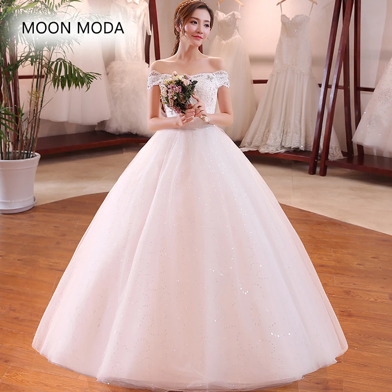

Lace White Wedding Dresses 2019 muslim Vestidos de Noivas elegant gown dress Plus Size a line Bridal Gowns real photo