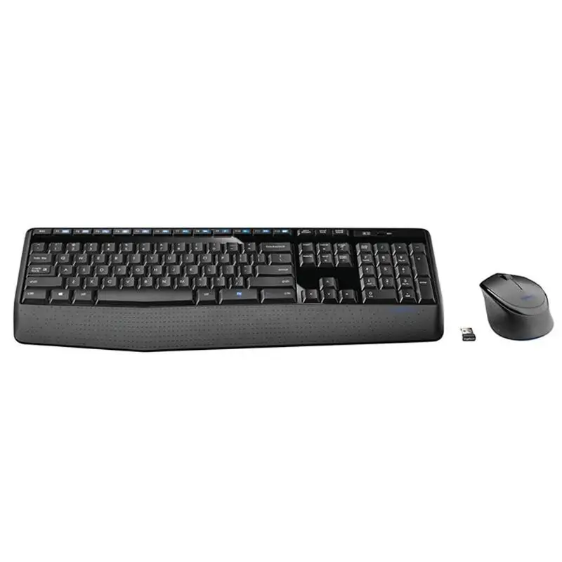 Беспроводная клавиатура logitech MK345 2,4 ГГц, комбинированная Вертикальная брызгозащищенная Офисная Клавиатура, полноразмерная клавиатура с подставкой для рук+ мышь