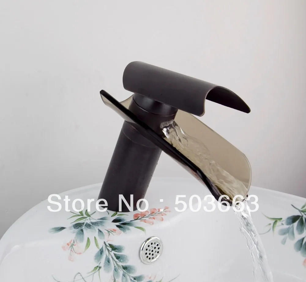 

New Wholesale Bathroom Basin Sink Waterfall Faucet Oil Rubbed Bronze Finish Vanity Mixer Tap S-992