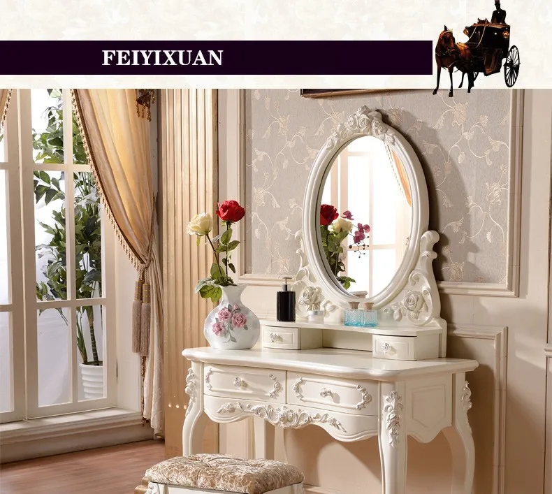 European Mirror Table Modern Bedroom Dresser French Furniture