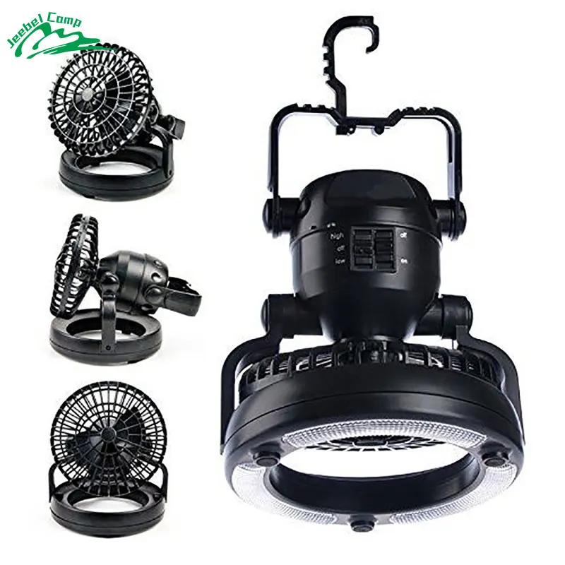 

Jeebel 2-In-1 Portable LED Camping Lantern with Ceiling Fan Light Camping Lamp Emergencies Flashlight Tent Accessories