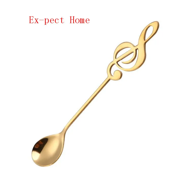 

Musical Note Tea Spoons Stainless Steel Musical Note Spoons Creative Ice Cream Dessert Coffee Tea Spoon Tableware 100pcs