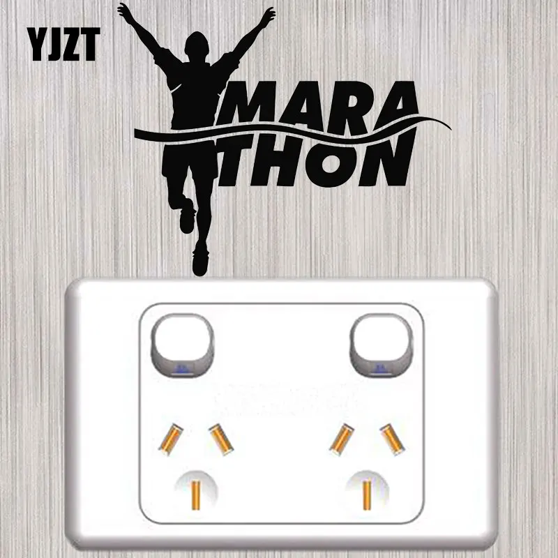 YJZT Marathon Runner Run Athlete Home декоративный стикер на выключатель виниловая наклейка