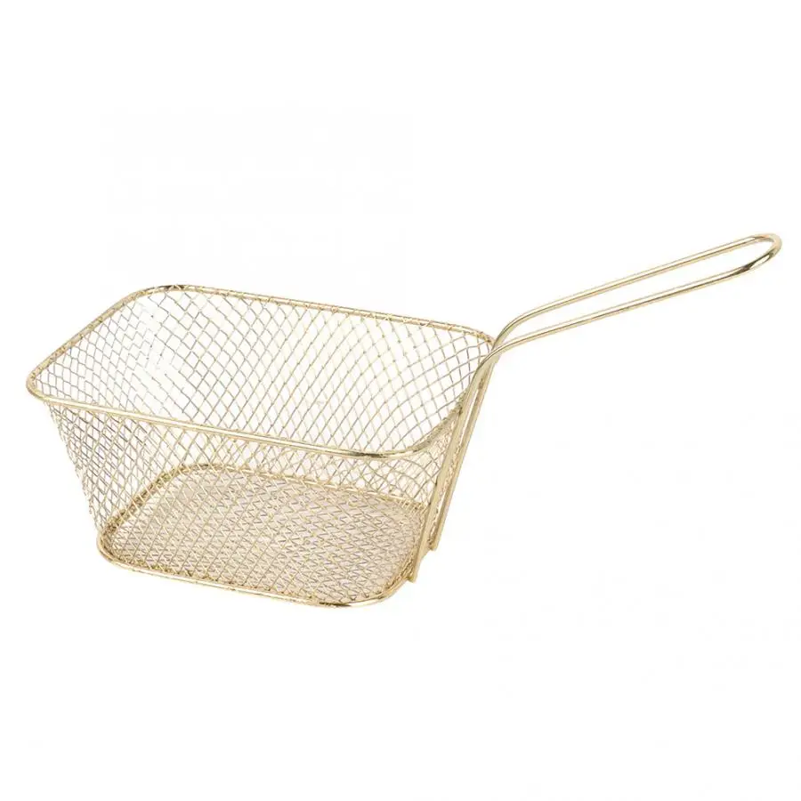 

Thickening Stainless Steel Chips Deep Fry Baskets Food Presentation Strainer Potato Home Cooking Tool