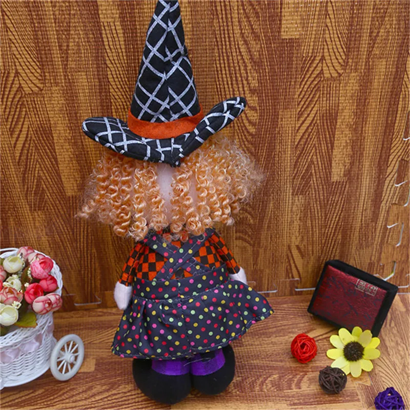Halloween Fright Night Dolls Witch Ghost Black Cat Pumkin Elf Plush Toys Christmas Kids Friends Gift Cartoon Cosplay Decor  (7)