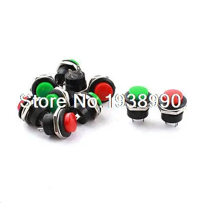 

10 Pcs AC 250V 3A 16mm Panel Mounting SPST Momentary Pushbutton Switch
