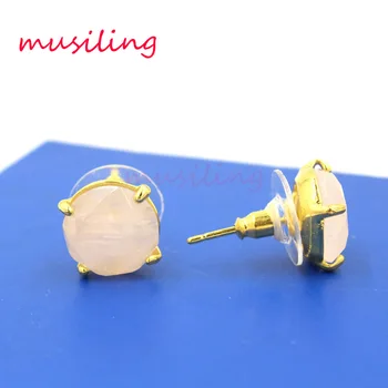 

musiling Mini Earrings Jewelry For Women Natural Stone Crystal Quartz Earring Charms European Fashion Jewelry