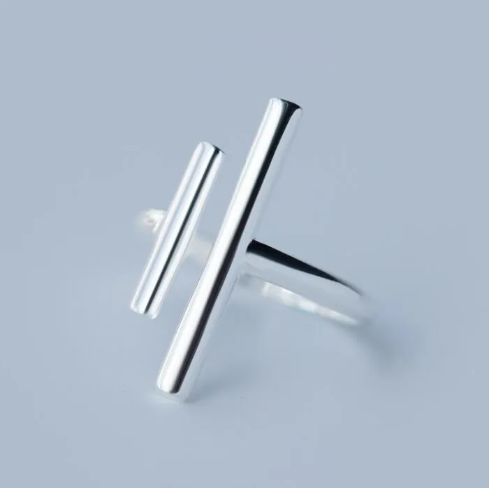 Oly2u Minimalist Double Bar One Line Ring Personality Knuckle Rings Fashion Design Կանանց մատների աքսեսուարներ պայուսակներ femme