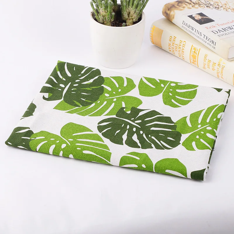 50X145 см хлопковая льняная ткань с растительным принтом для лоскутного шитья, шитья, рукоделия скатерти, сумки для хранения, чехлы для подушек