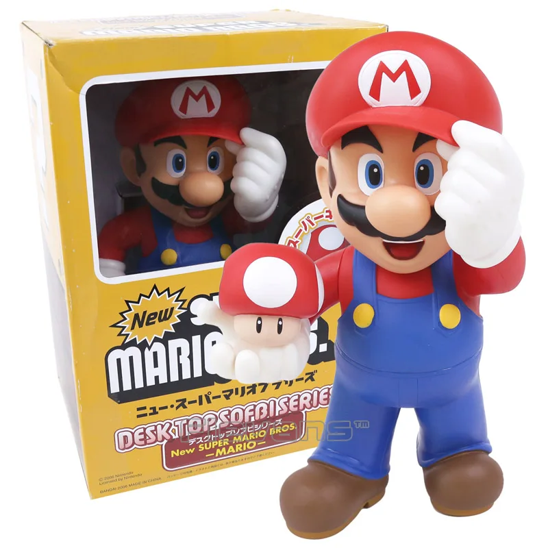 Super Mario Bros Mario with Toad Mushroom Action Figure Collectible Model Toy Kids Toys Christmas Birthday Gifts 30cm