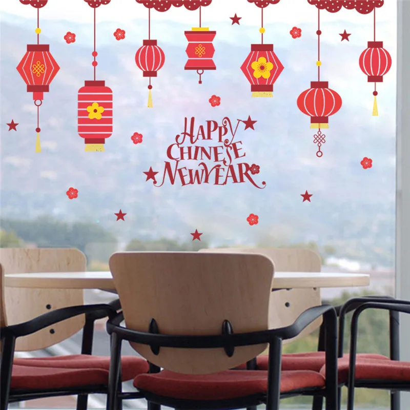 Chinese new year wall stickers decals holiday decorations friend gift wall decals home decor