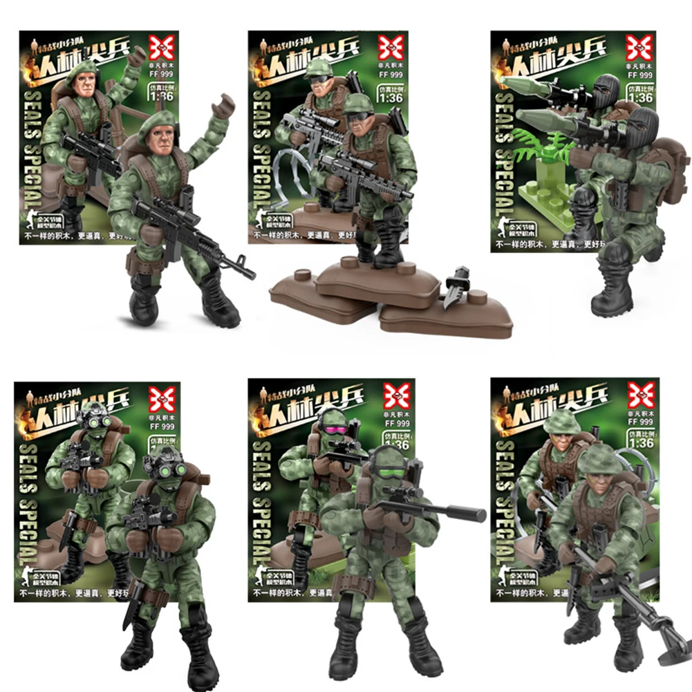 

LEGOED Jungle Military sets model Figures With Weapons Building Blocks Compatible Legoed Soldiers SWAT Bricks Gift Toys for kids