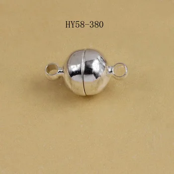 

free shipping 10pcs 58-380 strong magnetic clasp 6mm silver -plated DIY jewelry finding