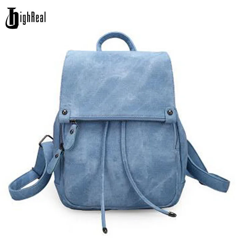 HIGHREAL Women Backpacks Women s PU Leather Backpacks Female School Shoulder bags Teenage Girls College Student