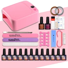 Полный маникюрный набор гель набор для маникюра 36 Вт сушилка для маникюра Лампа гель лак Полупостоянный набор инструментов для ногтей