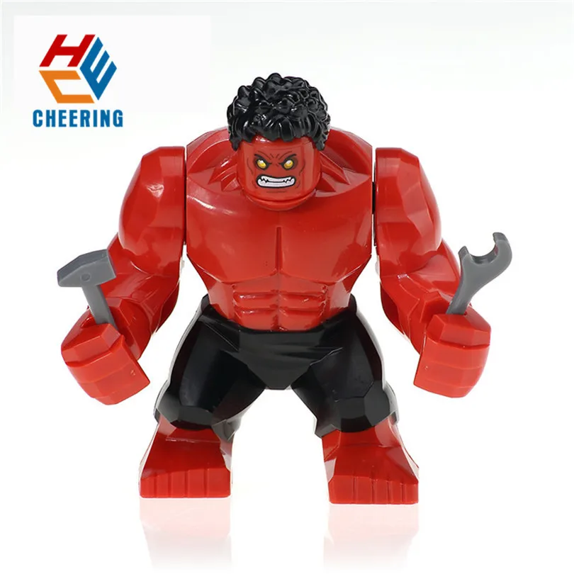 

Single Sale Super Heroes Action Figure Red She-Hulk Bricks Building Blocks Mini Children Toys Kids Gift XH 543