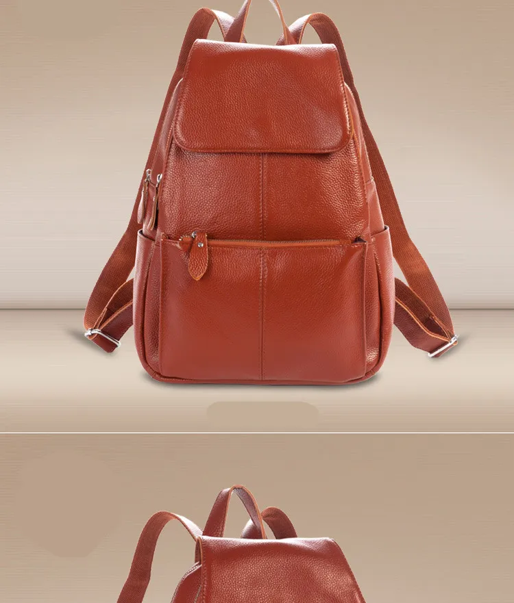 genuine leather women backpack  (8)