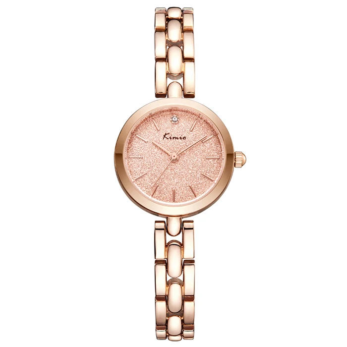 KIMIO новые модные роскошные женские кварцевые повседневные часы-браслет женские водонепроницаемые женские наручные часы для девушек - Цвет: Gold