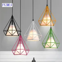 Modern Decorative Pendant Diamond Cage Lamp