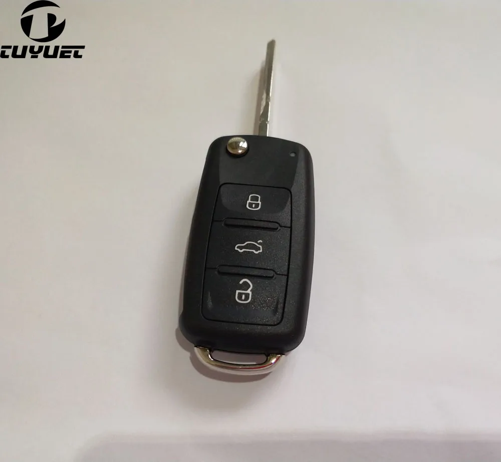 

5PCS 202AD New Flip Folding Remote Key Shell 3 Buttons For New Skoda Octavia Elite Superb FOB Blank Key Case