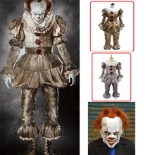 Новинка! Stephen King's It Pennywise; Карнавальный костюм для взрослых; унисекс; мужской и женский костюм; костюм клоуна на Хэллоуин; без обуви